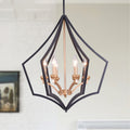 Freine Matte Black Gold Bronze 6 Light Chandelier
