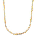 Fremada 10K Tricolor Gold 3.4 Mm Braided Herringbone Necklace 18 Inch