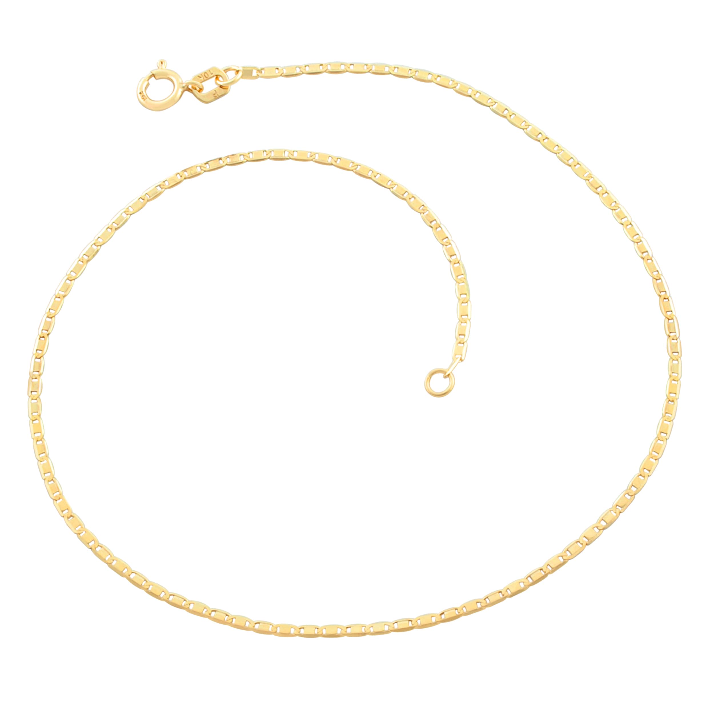 Fremada 10 Karat Yellow Gold 1.2 Mm Valentino Link Anklet 10 Inch