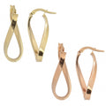 Fremada 10K Gold Polished Finish Twist Oval Hoop Earrings