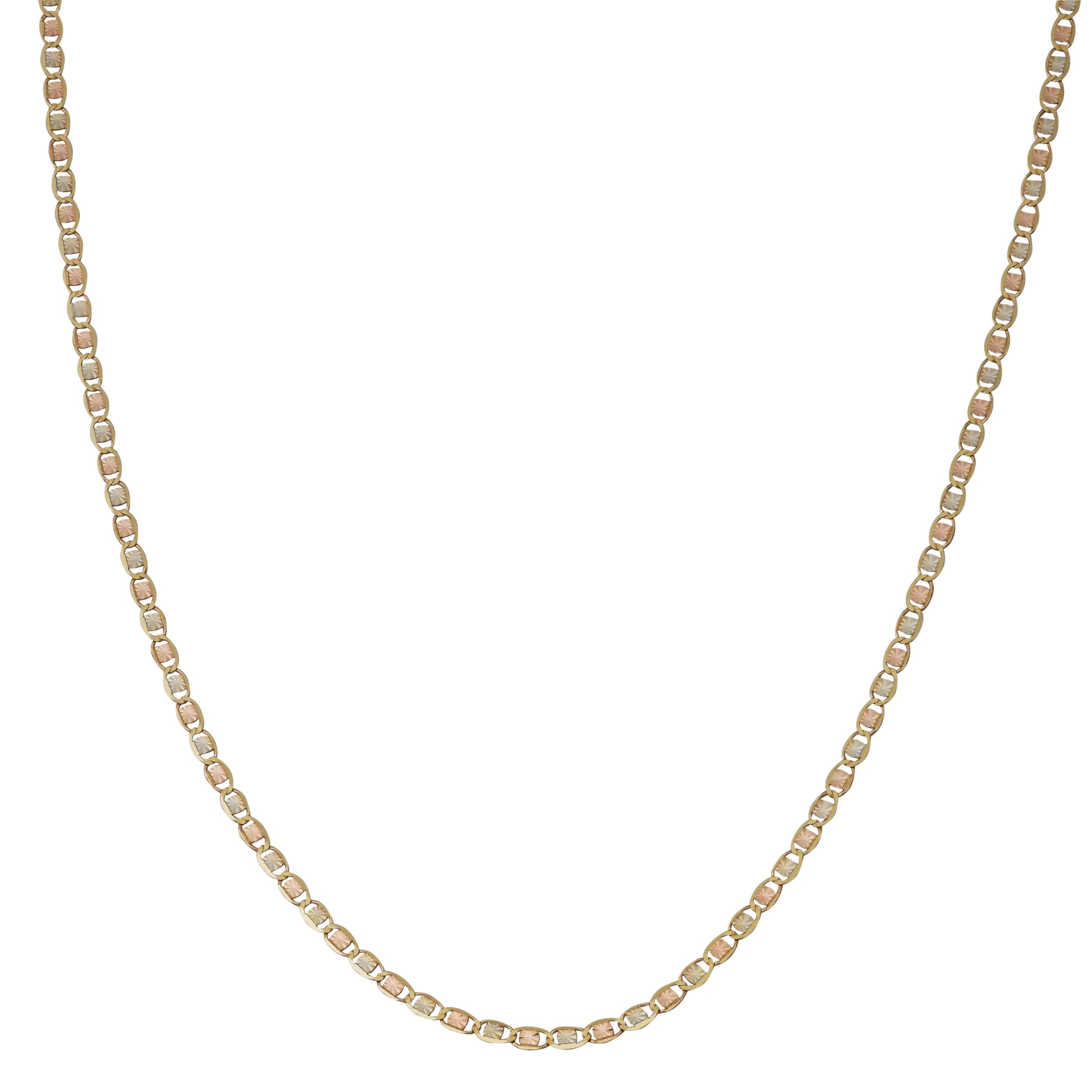 Fremada 10K Tricolor Gold Star Valentino Chain Necklace 16 20 Inches
