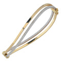 Fremada 10K Two Tone Gold 6Mm Double Twist Bangle