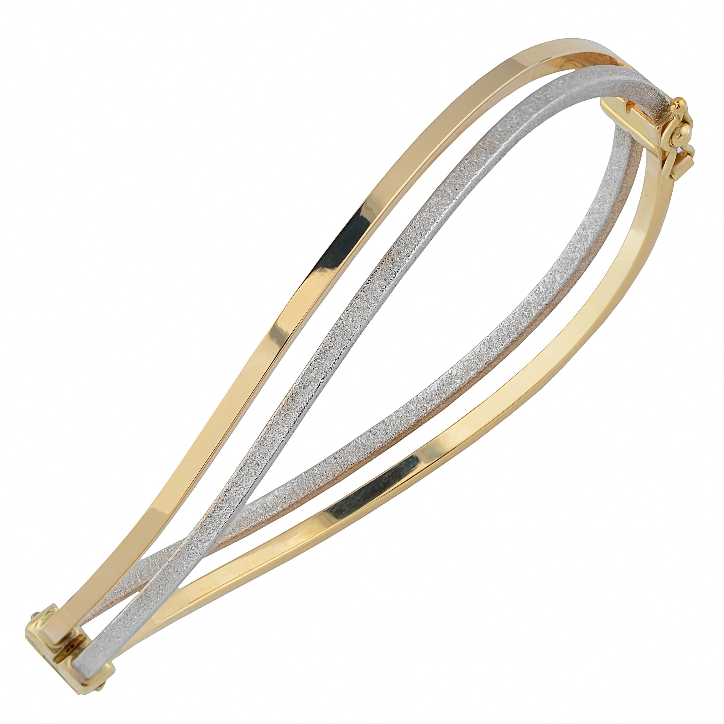 Fremada 10K Two Tone Gold 6Mm Double Twist Bangle