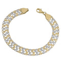 Fremada 10K Two Tone Gold Fancy Link Bracelet 7.5 Inch