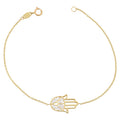 Fremada 10K Two Tone Gold Filigree Hamsa Bracelet 7.25 Inches