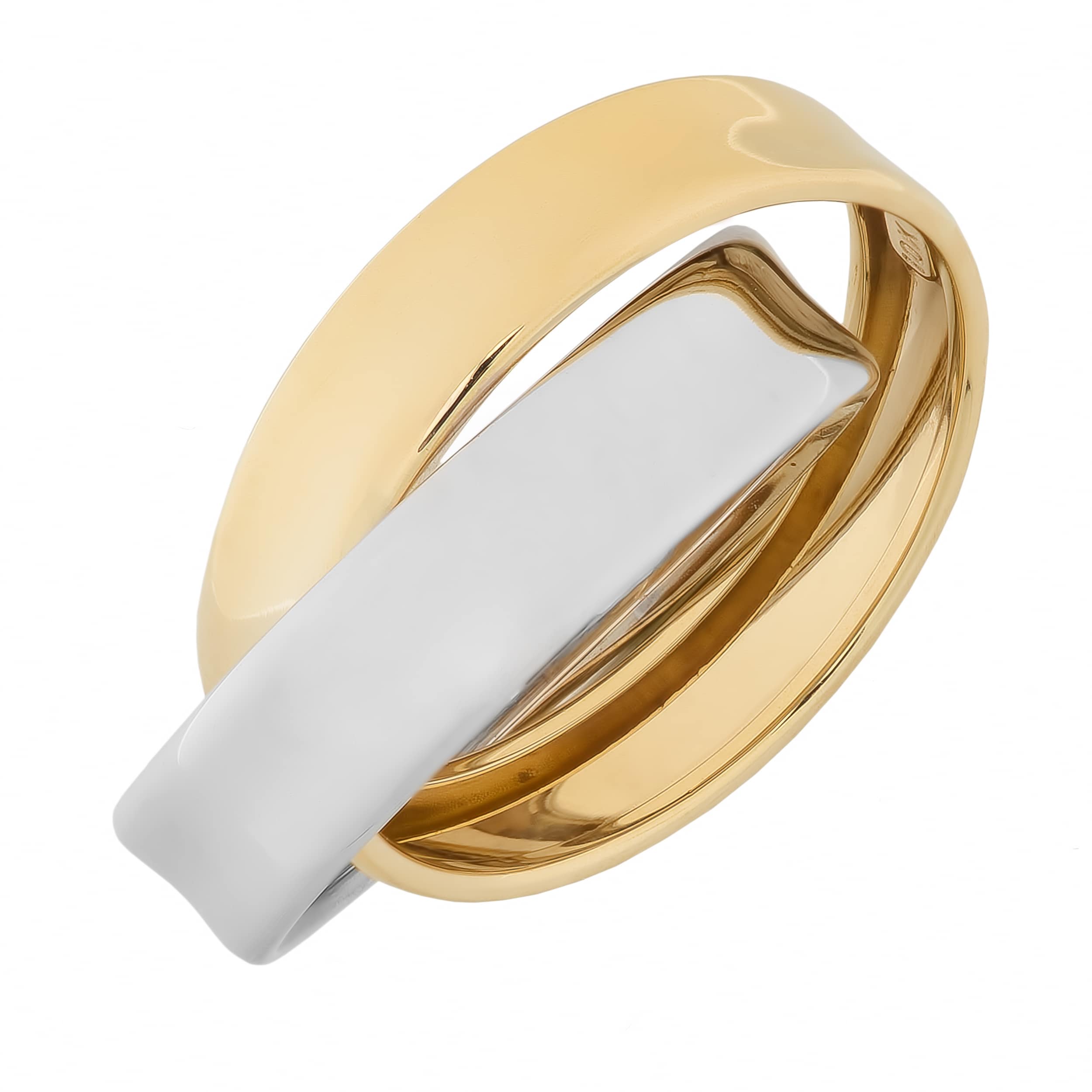 Fremada 10K Two Tone Gold High Polish Rolling Ring