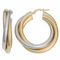 Fremada 10K Two Tone Triple Hoop Earrings