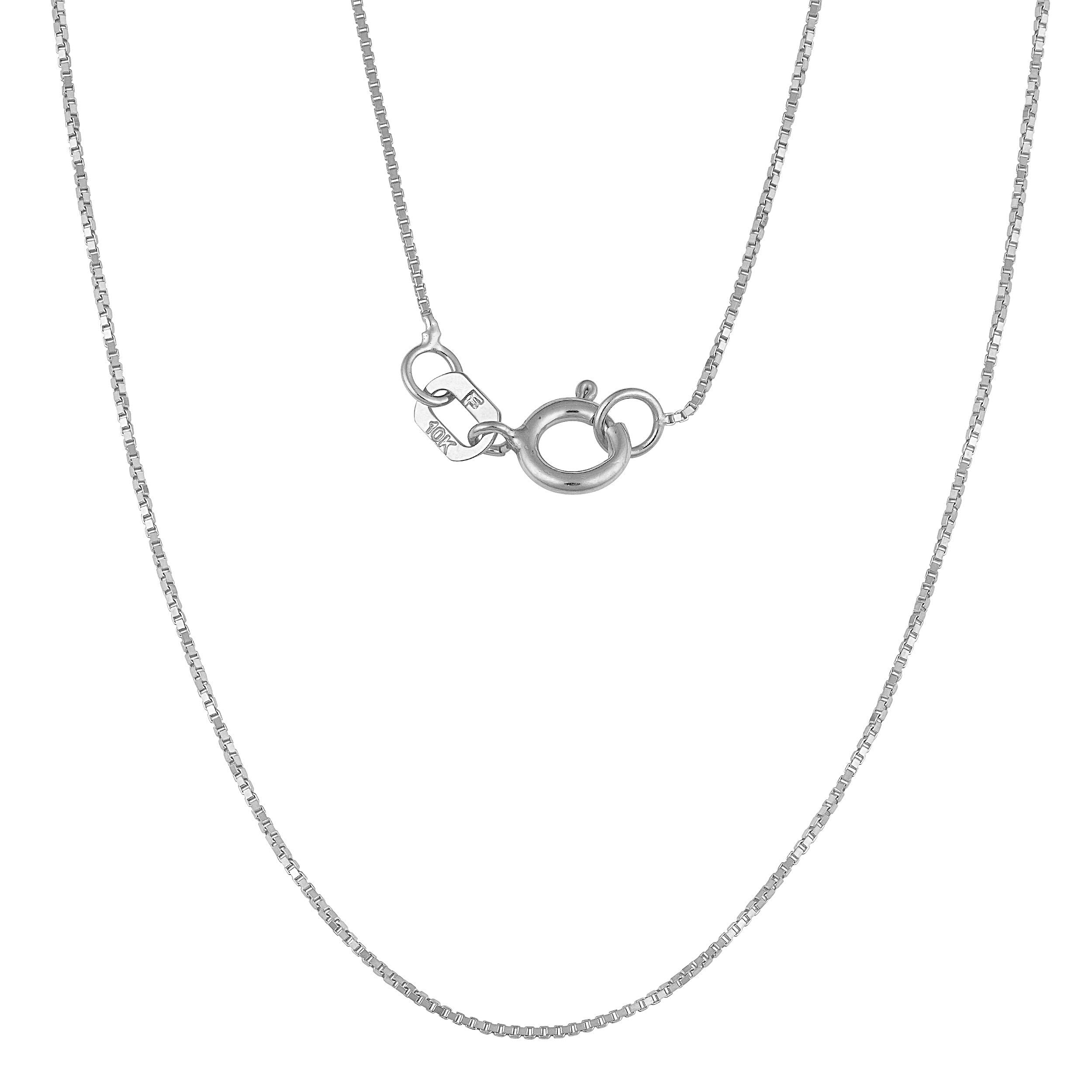 Fremada 10K White Gold 0.6 Mm Box Chain 16 24