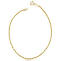 Fremada 10K Yellow Gold 1.9 Mm Semi Solid Rope Chain Anklet 10 Inches