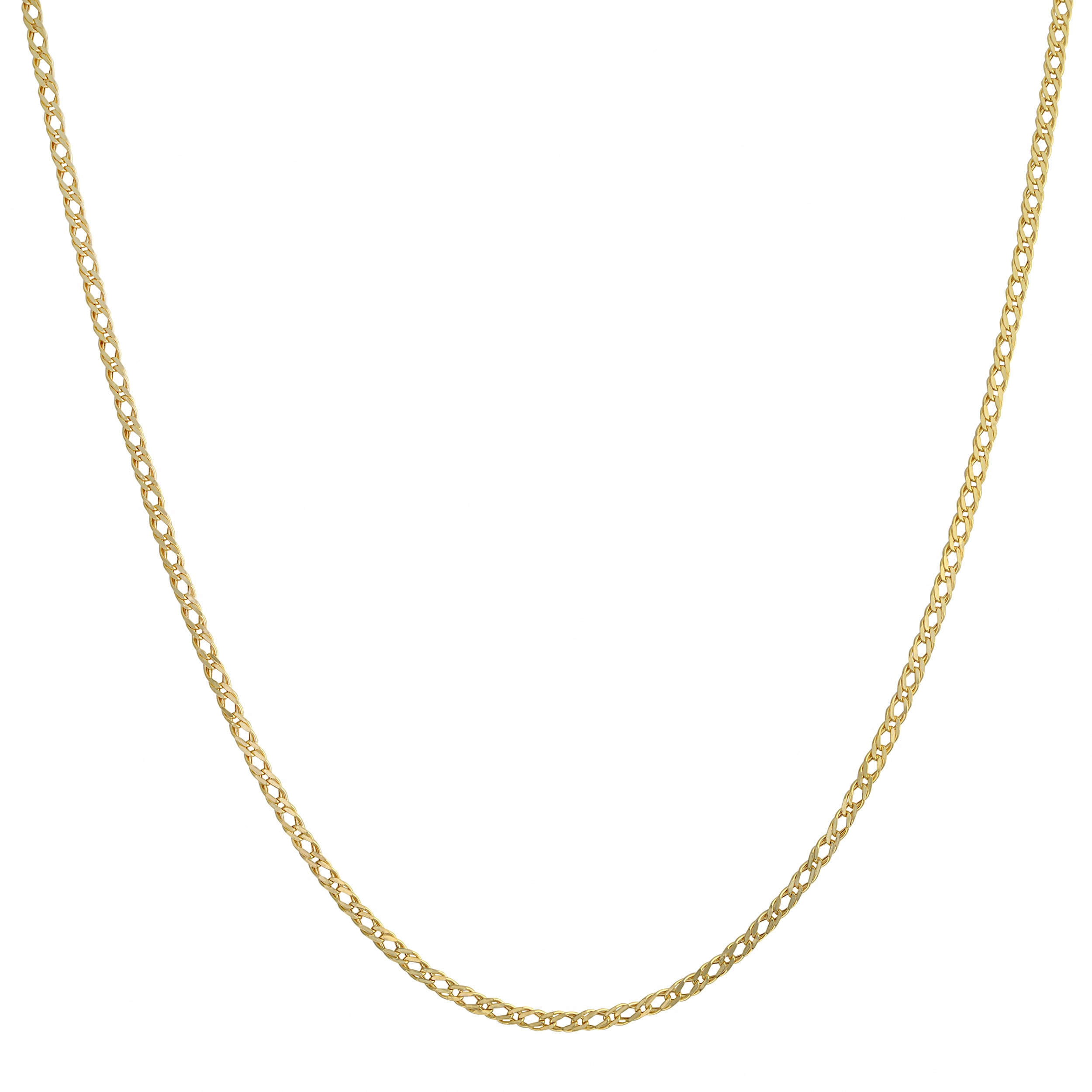 Fremada 10K Yellow Gold 2 Mm Diamond Weave Chain Necklace