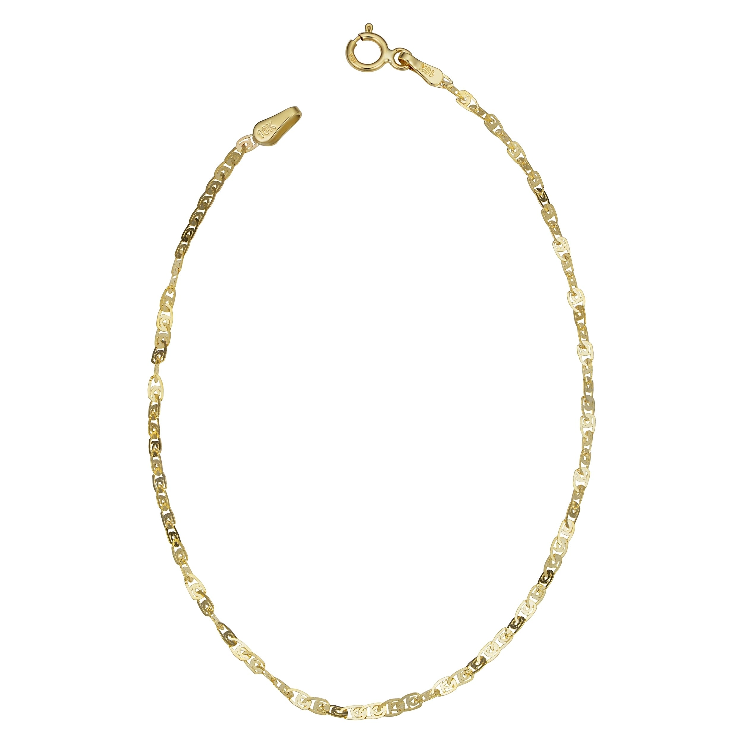 Fremada 10K Yellow Gold 2 Mm Flat Twisted Love Link Bracelet 7.5 Inch