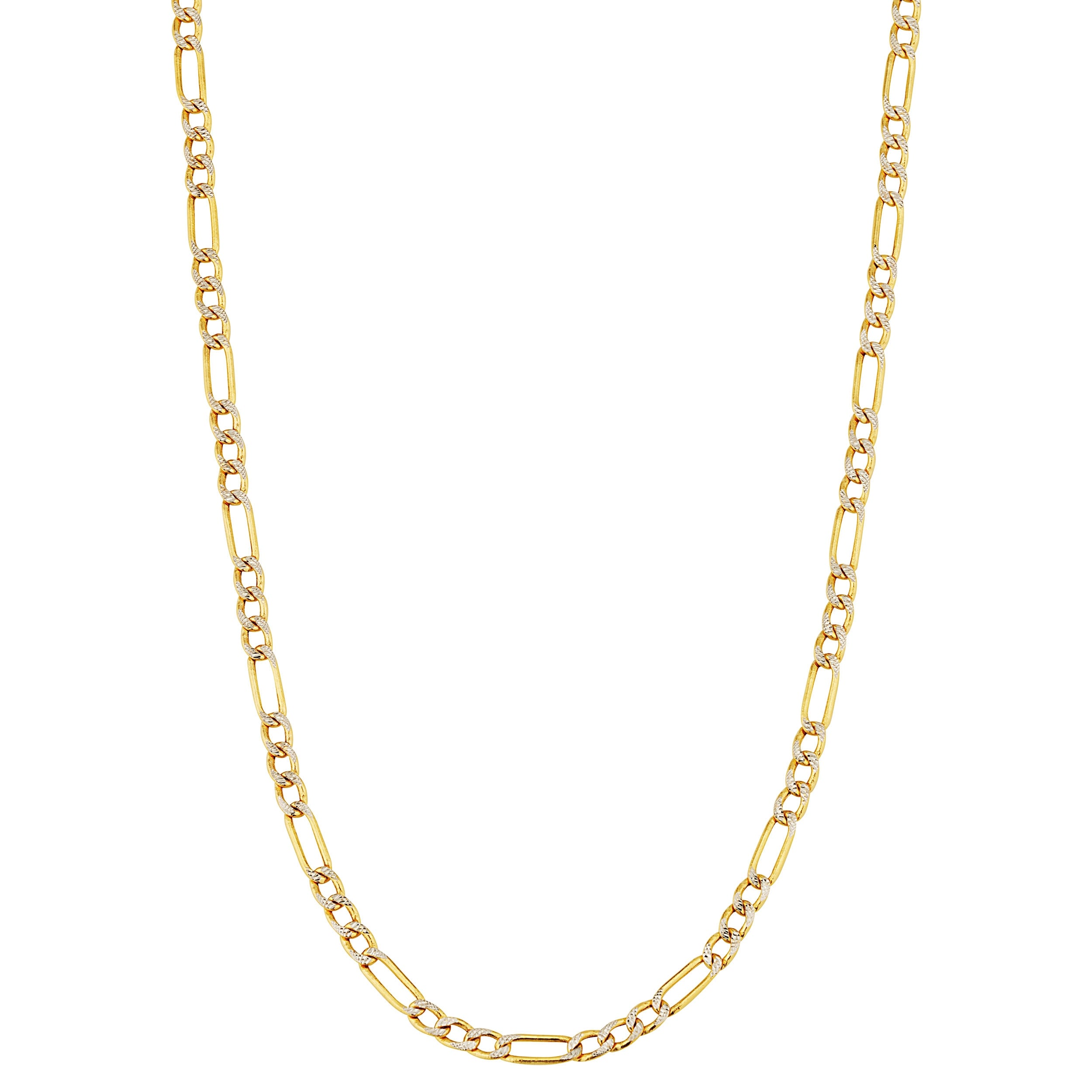 Fremada 10K Yellow Gold 2.25Mm Figaro Italian Semi Solid Necklace 16 18 20 Inch
