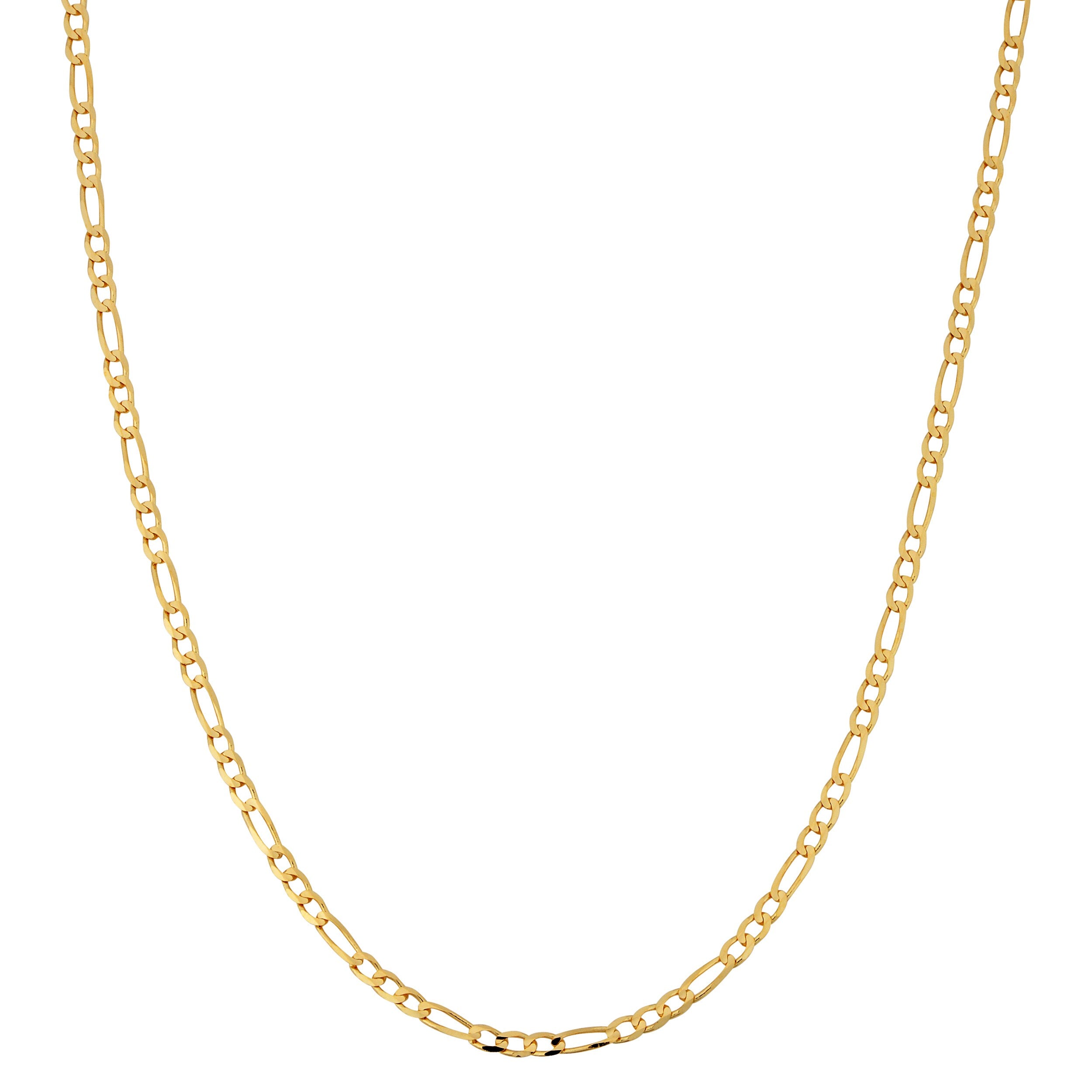 Fremada 10K Yellow Gold 2.3 Mm High Polish Concave Figaro Link Chain Necklace 16 30 Inches