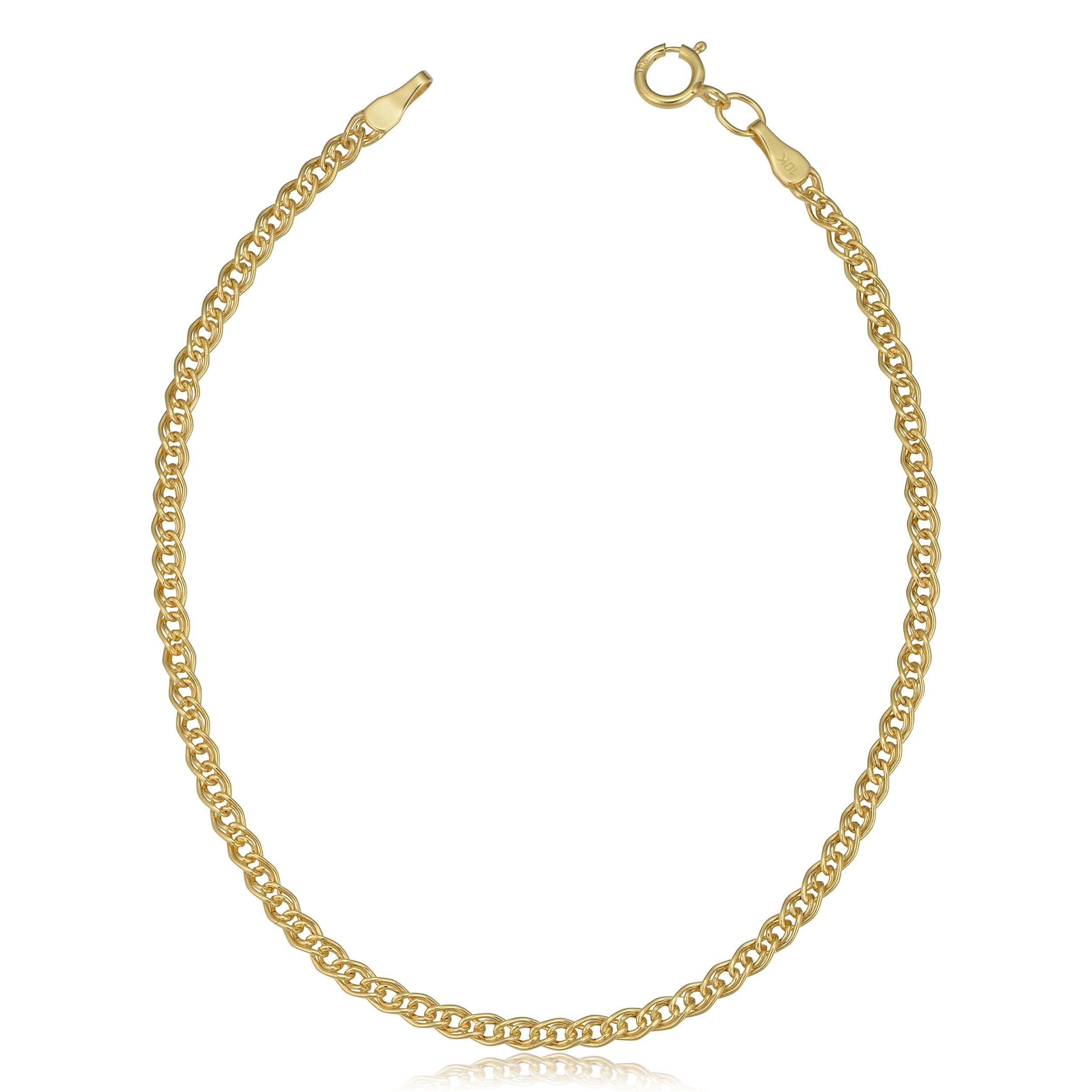 Fremada 10K Yellow Gold 2.4 Mm Hollow Inner Link Bracelet 7 Inch