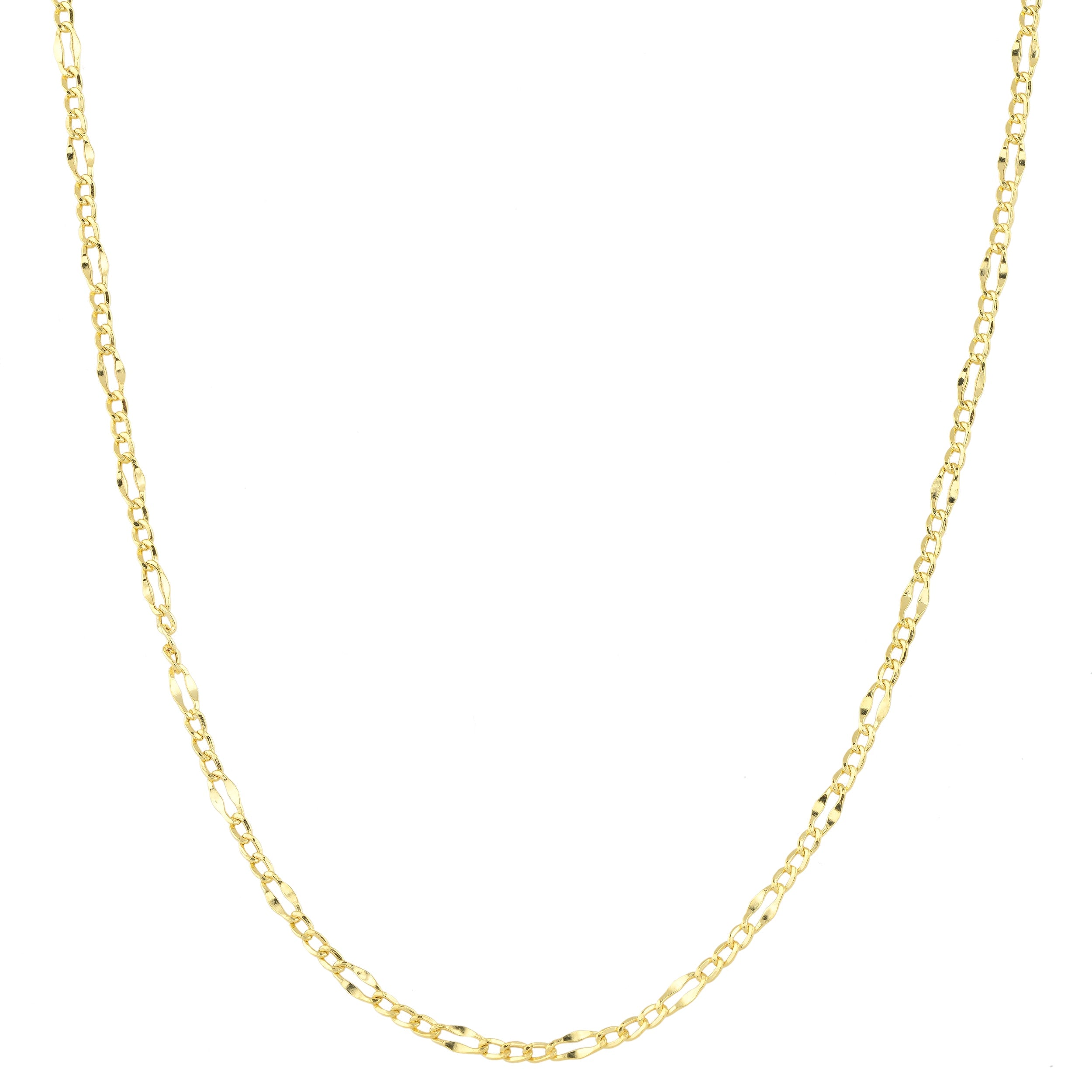 Fremada 10K Yellow Gold 2.4 Mm Lite Flat Figaro Necklace 18 24 Inches