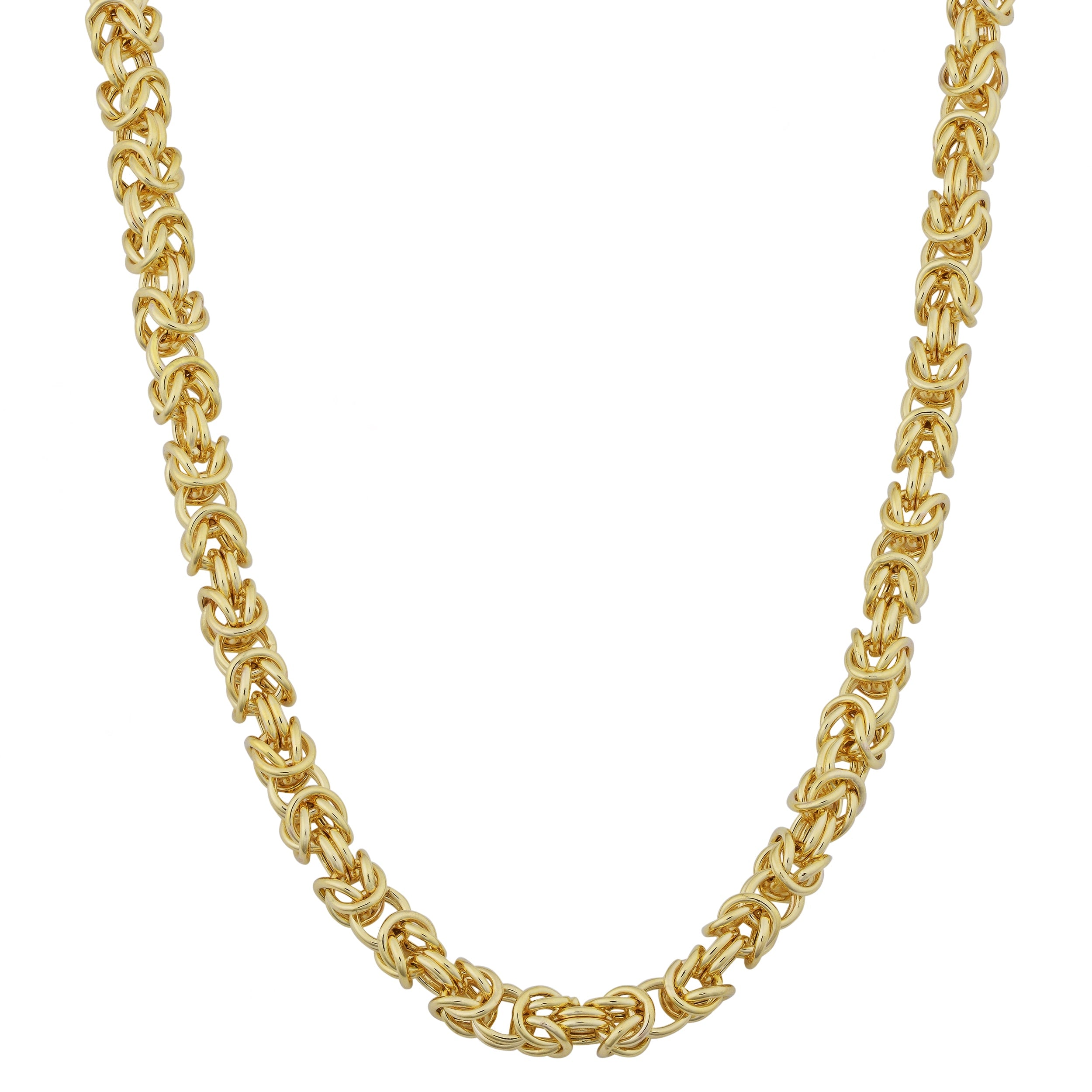Fremada 10K Yellow Gold 3.6 Mm High Polish Square Byzantine Necklace 18 Or 20 Inches