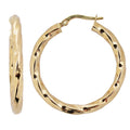 Fremada 10K Yellow Gold 25Mm High Polish Round Twist Hoop Earrings