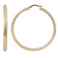 Fremada 10K Yellow Gold Diamond Cut Round Hoop Earrings