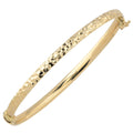 Fremada 10K Yellow Gold 4 Mm Hammered Surface Design Bangle