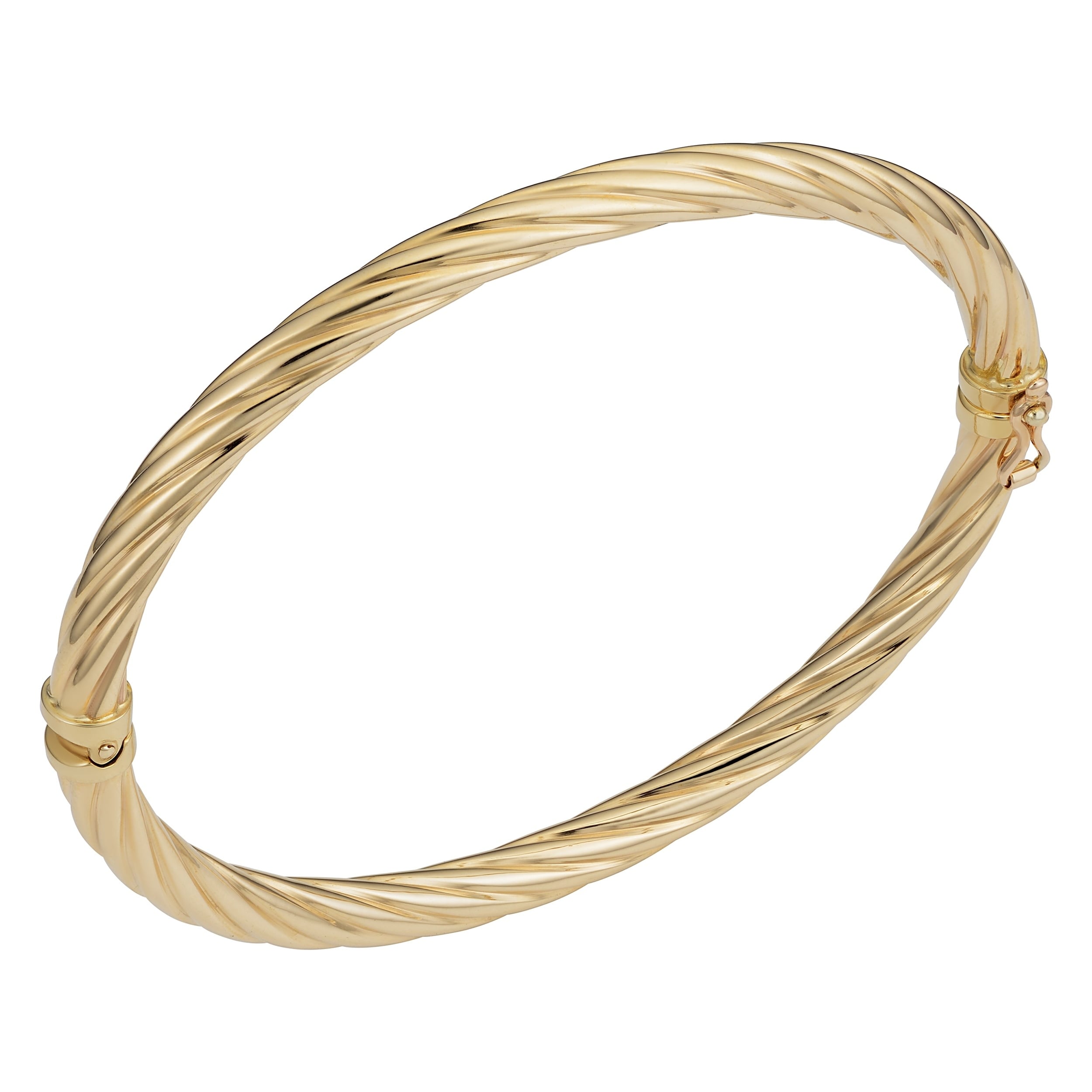 Fremada 10K Yellow Gold 5 Mm Swirl High Polish Bangle