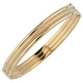 Fremada 10K Yellow Gold 8.5Mm Polished Glass Blast Bangle
