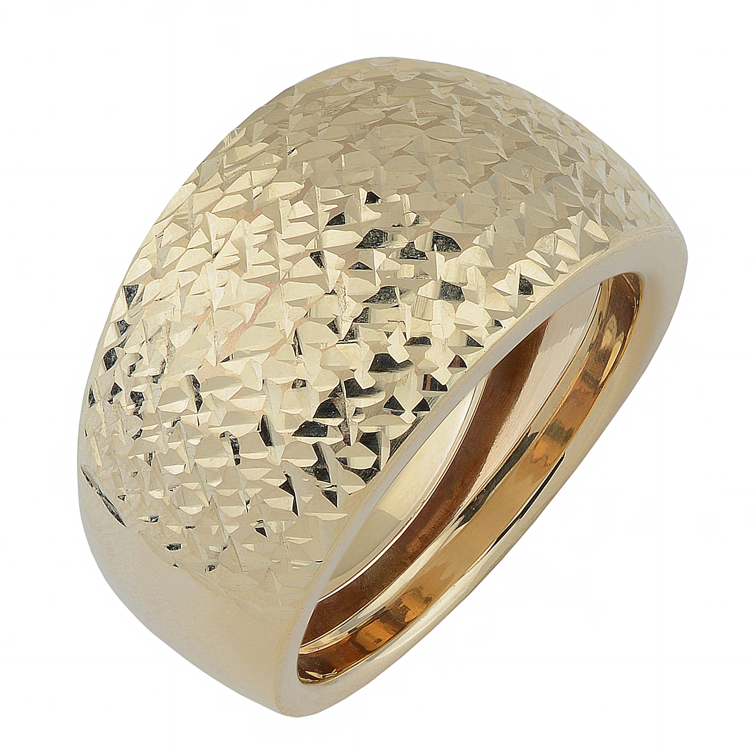 Fremada 10K Yellow Gold Diamond Cut Bold Ring