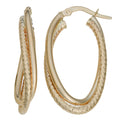 Fremada 10K Yellow Gold Diamond Cut And Polished Double Oval Hoop Earrings