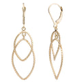 Fremada 10K Yellow Gold Graduated Ovals Leverback Earrings