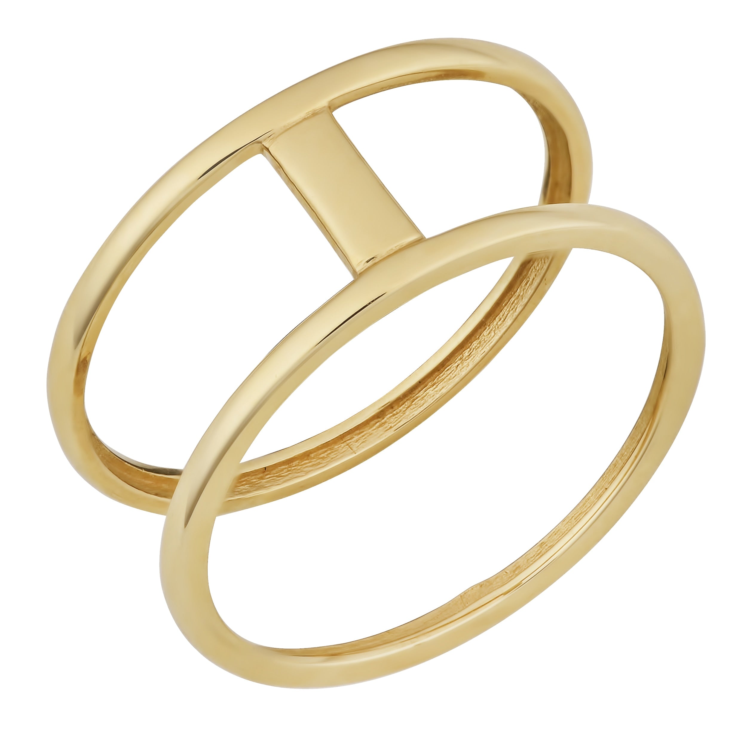 Fremada 10K Yellow Gold High Polish Bar On Double Ring Size 6 9