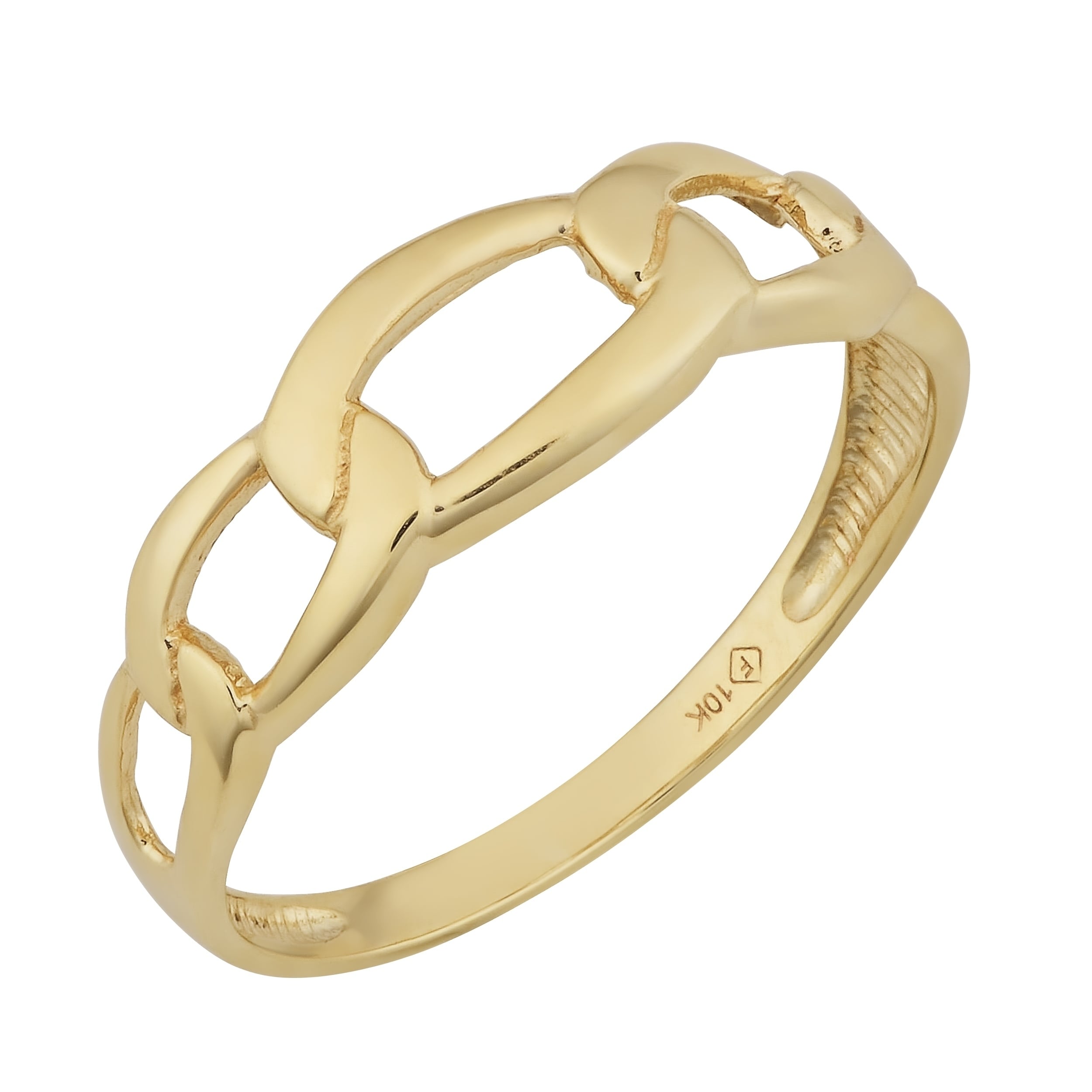 Fremada 10K Yellow Gold High Polish Figaro Ring