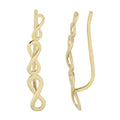 Fremada 10K Yellow Gold High Polish Graduated Infinity Climber Earrings
