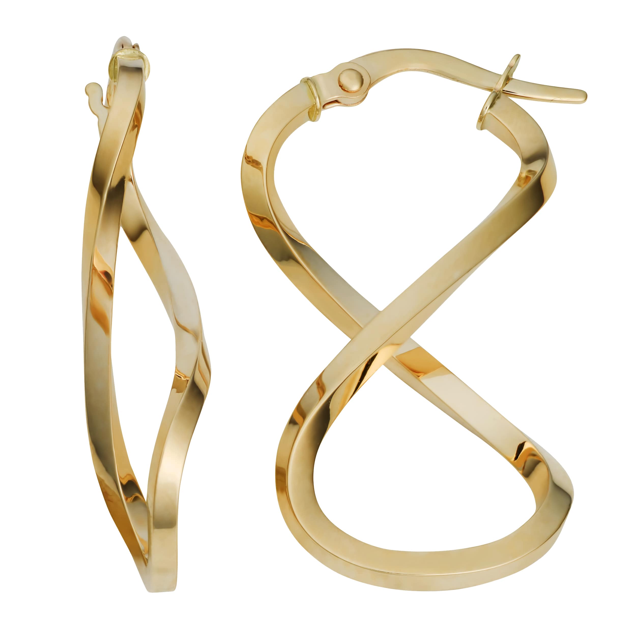 Fremada 10K Yellow Gold Infinity Hoop Earrings