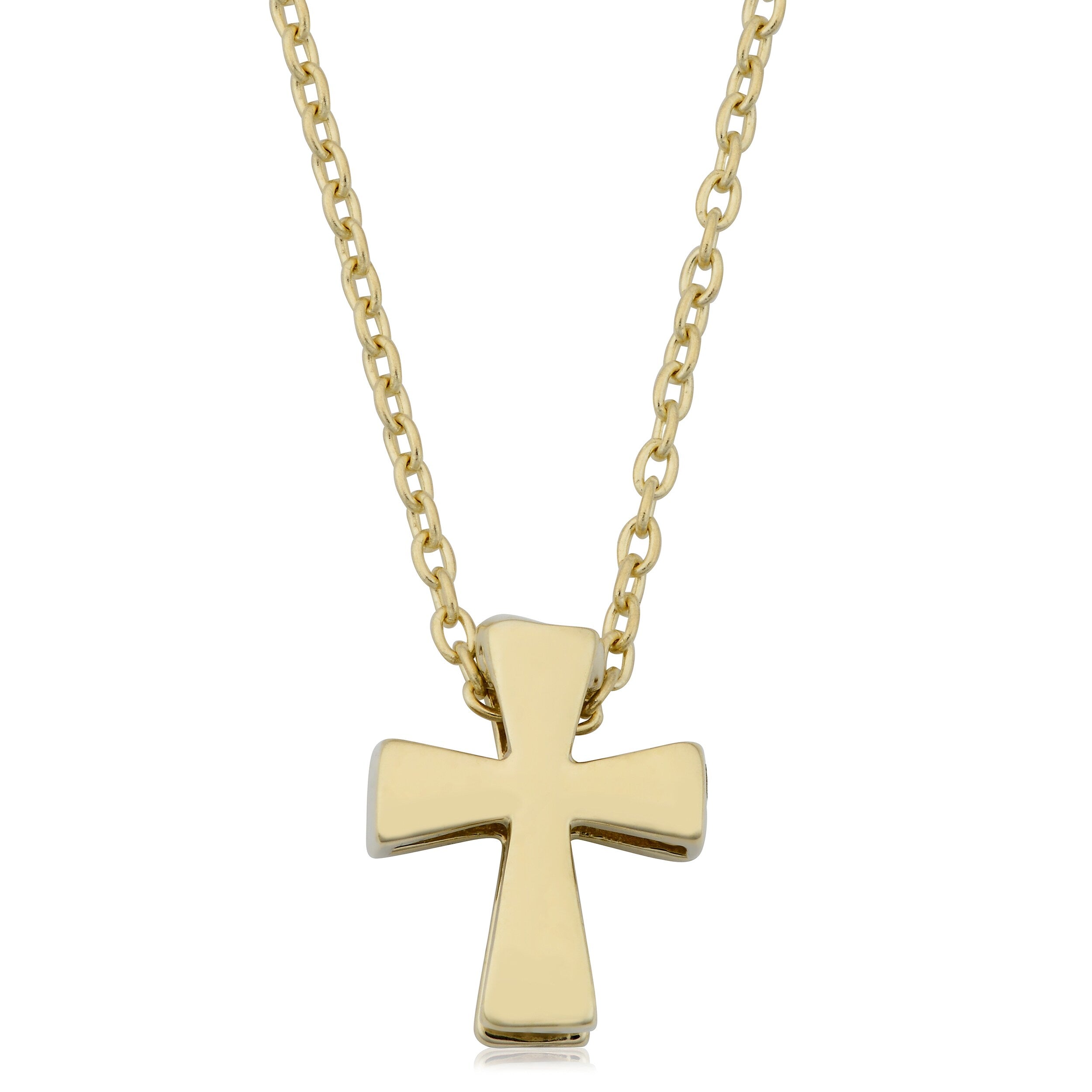Fremada 10K Yellow Gold High Polish Small Cross Adjustable Length Necklace
