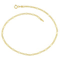 Fremada 14 K Yellow Gold High Polish Flat Figaro Anklet 10 Inches