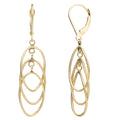 Fremada 14K Gold Dangling Ovals Leverback Earrings