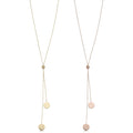 Fremada 14K Gold Double Disc Lariat Necklace Up To 28 Inches