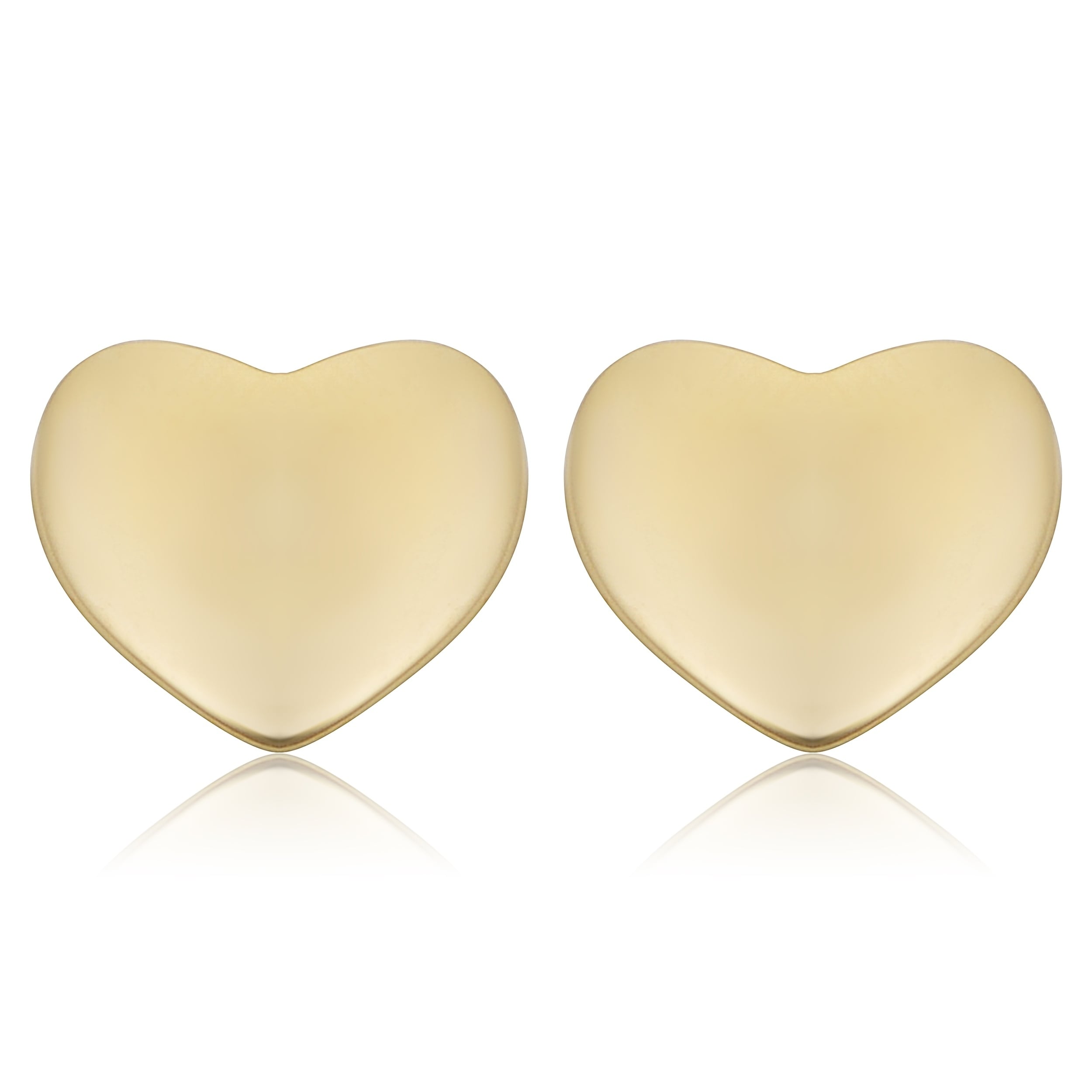 Fremada 14K Gold Heart Stud Earrings Yellow Or Rose