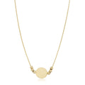 Fremada 14K Gold Round Disc And Diamond Cut Bead Adjustable Length Necklace Yellow Or Rose Gold