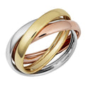 Fremada 14K Tri Color Gold High Polish Intertwined Rolling Ring
