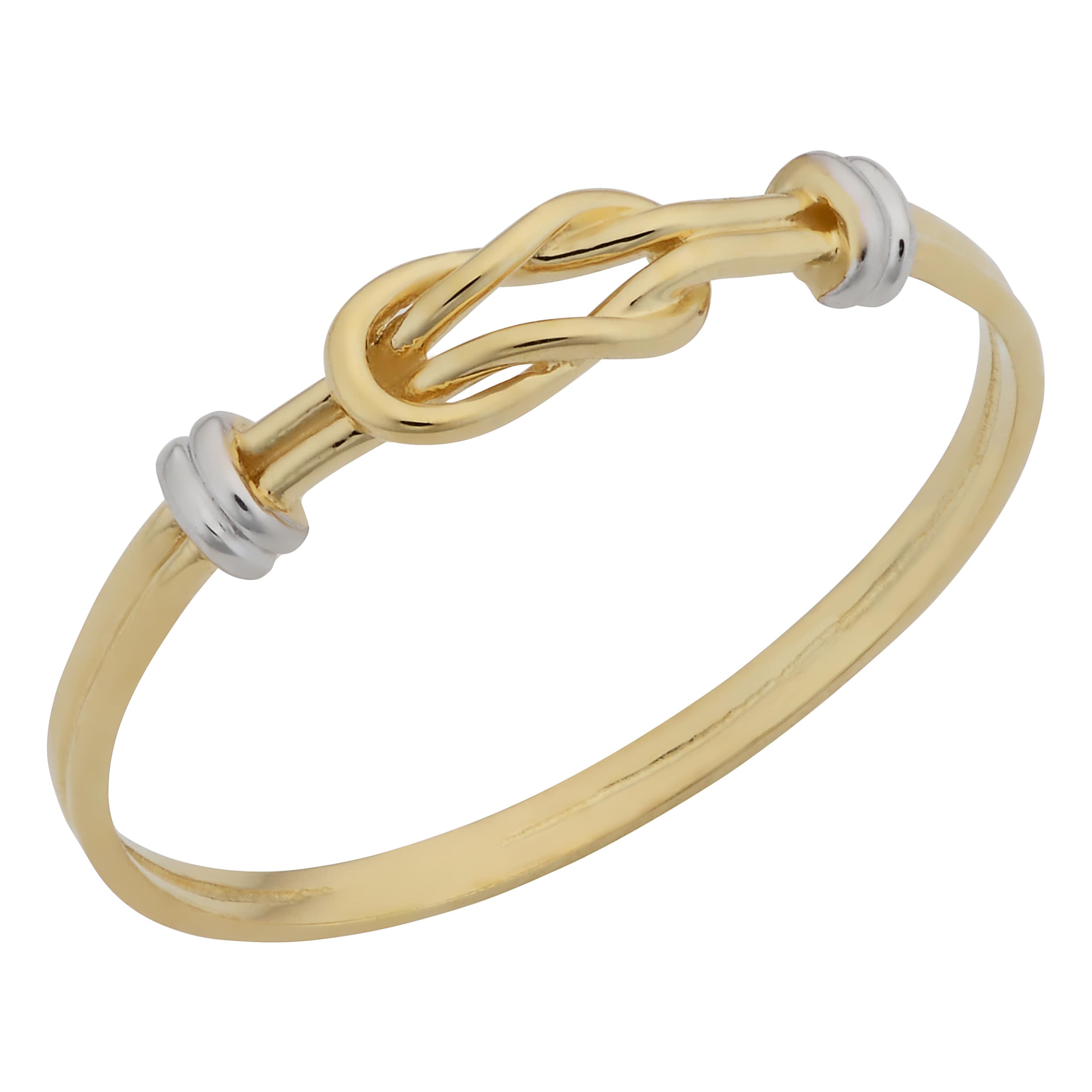 Fremada 14K Two Tone Gold High Polish Love Knot Ring
