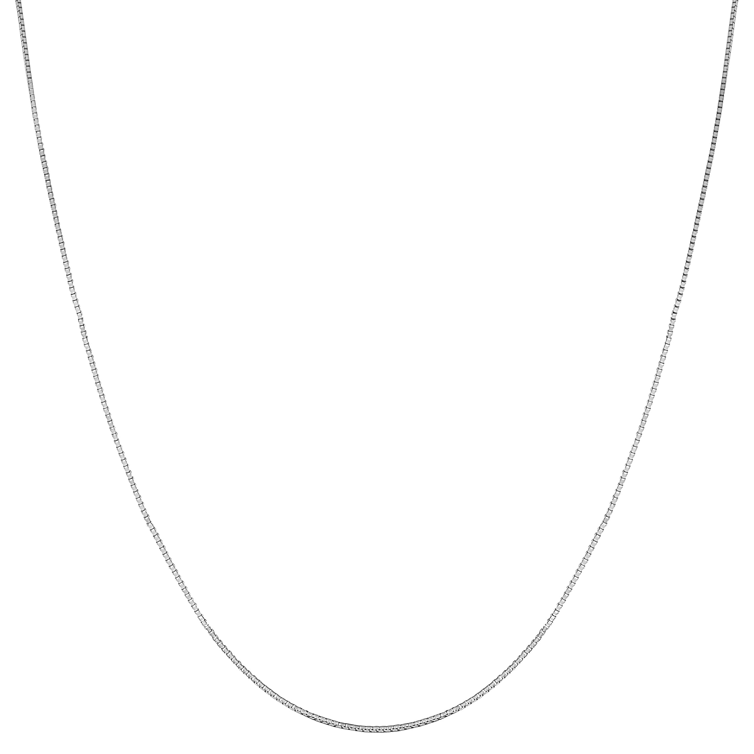 Fremada 14K White Gold Box Chain Necklace 16 30 Inches