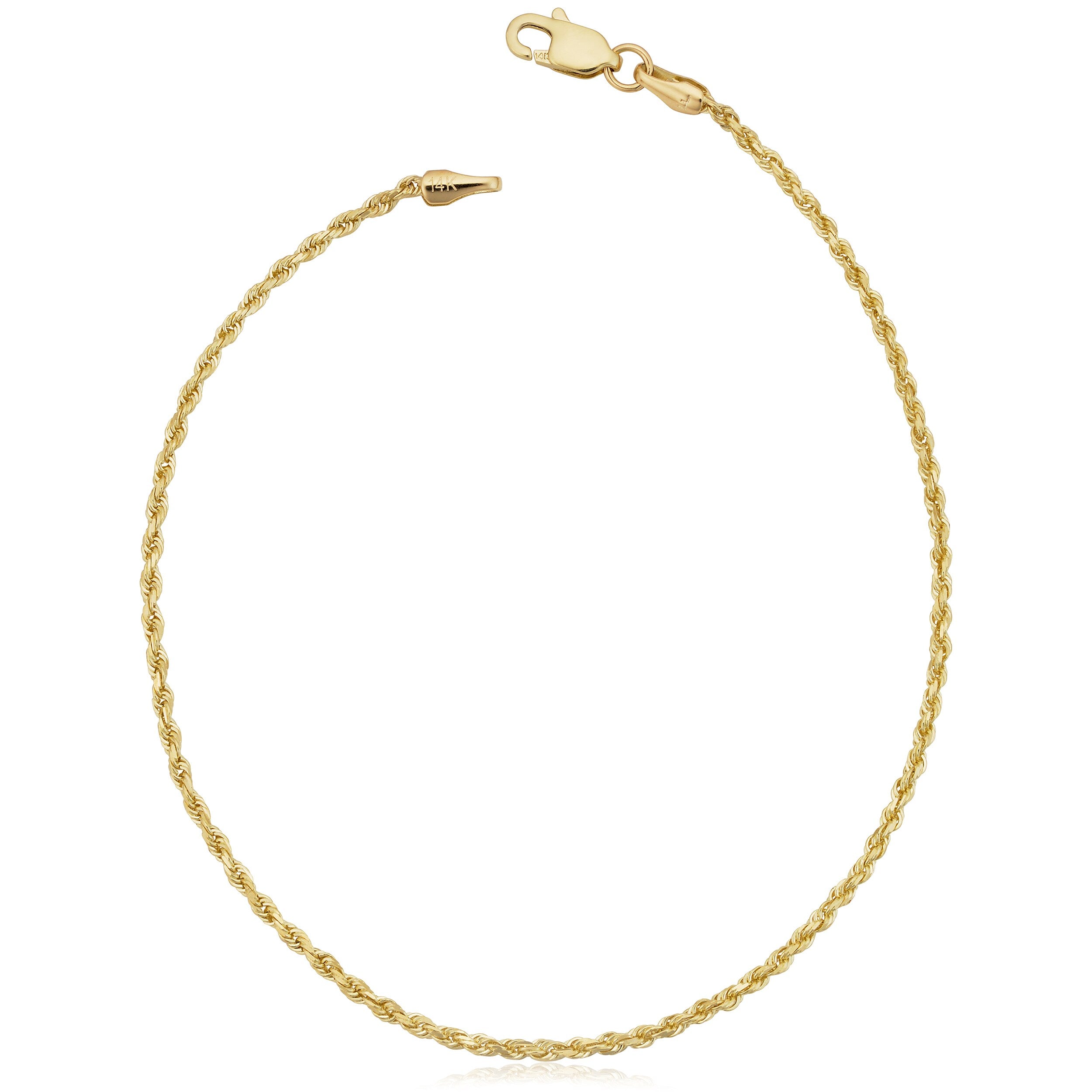 Fremada 14K Yellow Gold 1.5 Mm Solid Rope Chain Bracelet 7.5 Or 8.5 Inches