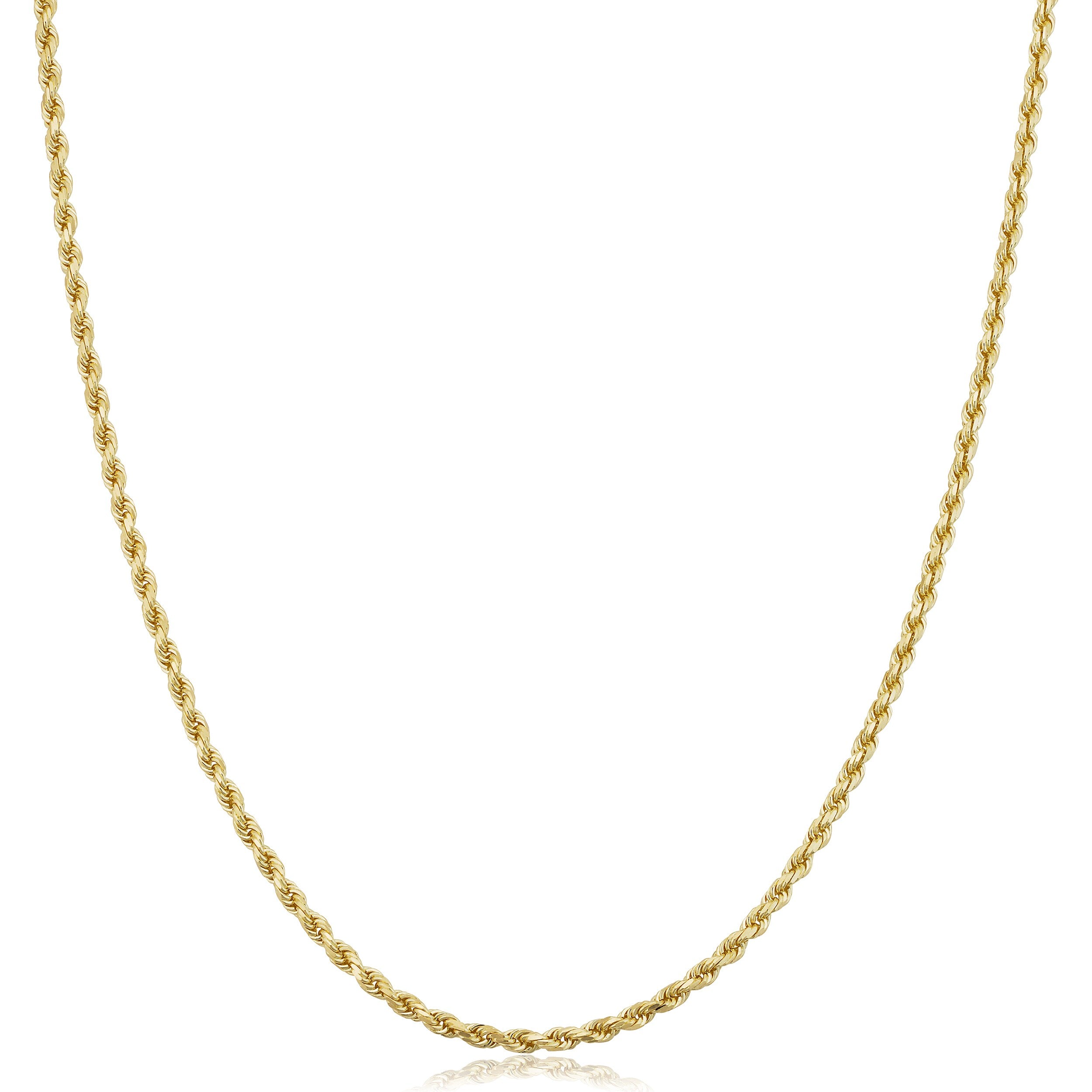 Fremada 14K Yellow Gold 1.7 Mm Solid Rope Chain Necklace 14 36 Inches