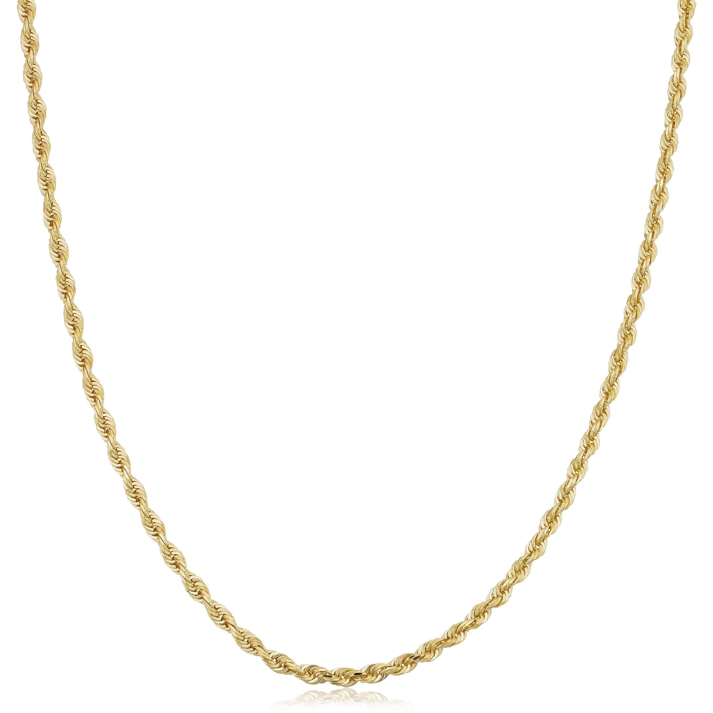 Fremada Unisex 14K Yellow Gold 2.5 Mm Solid Rope Chain 16 36 Inch Necklace