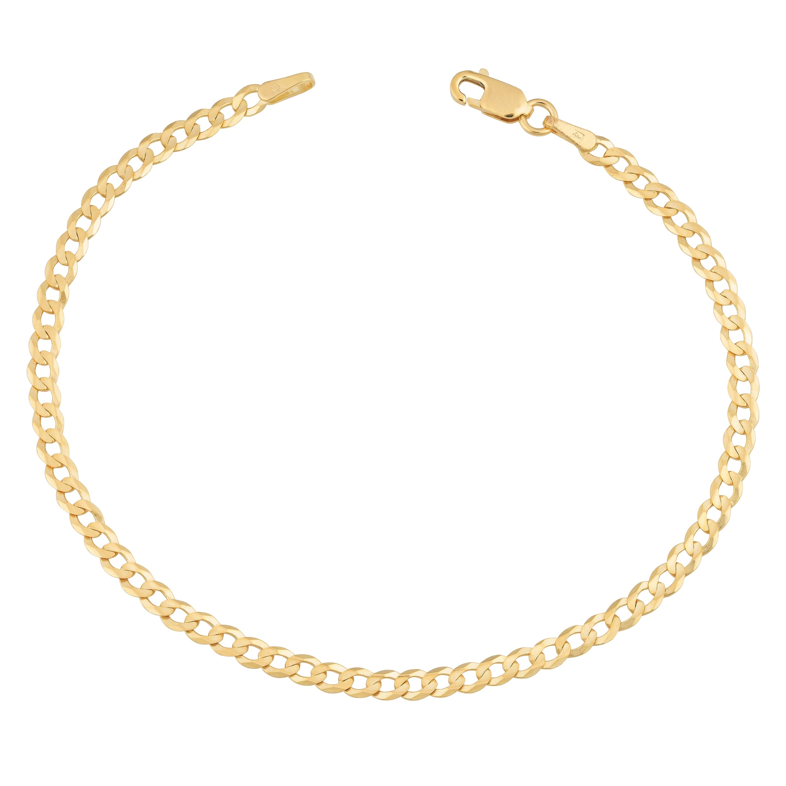 Fremada 14K Yellow Gold 3 Mm High Polish Solid Curb Link Bracelet