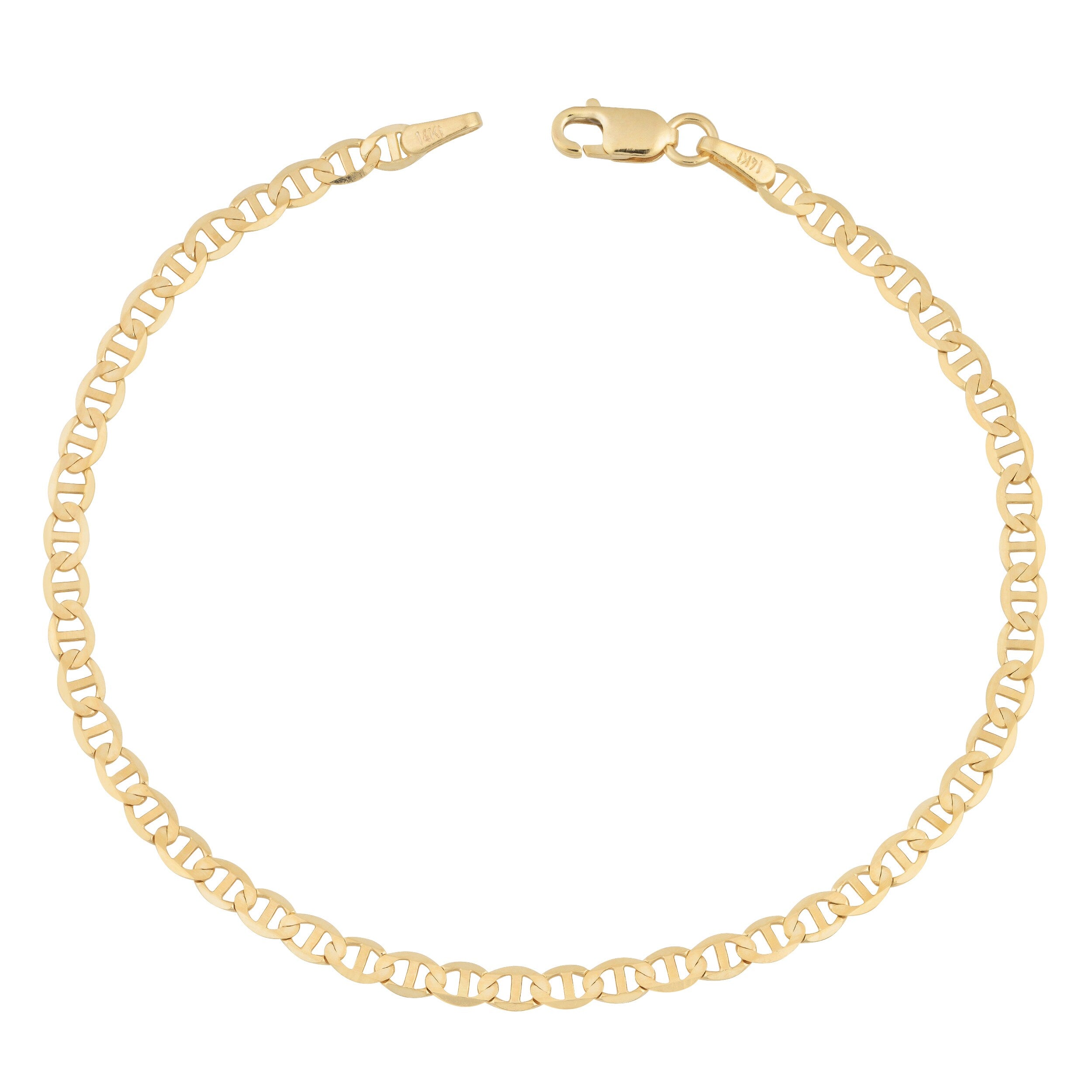 Fremada 14K Yellow Gold 3.5 Mm Solid High Polish Mariner Link Bracelet