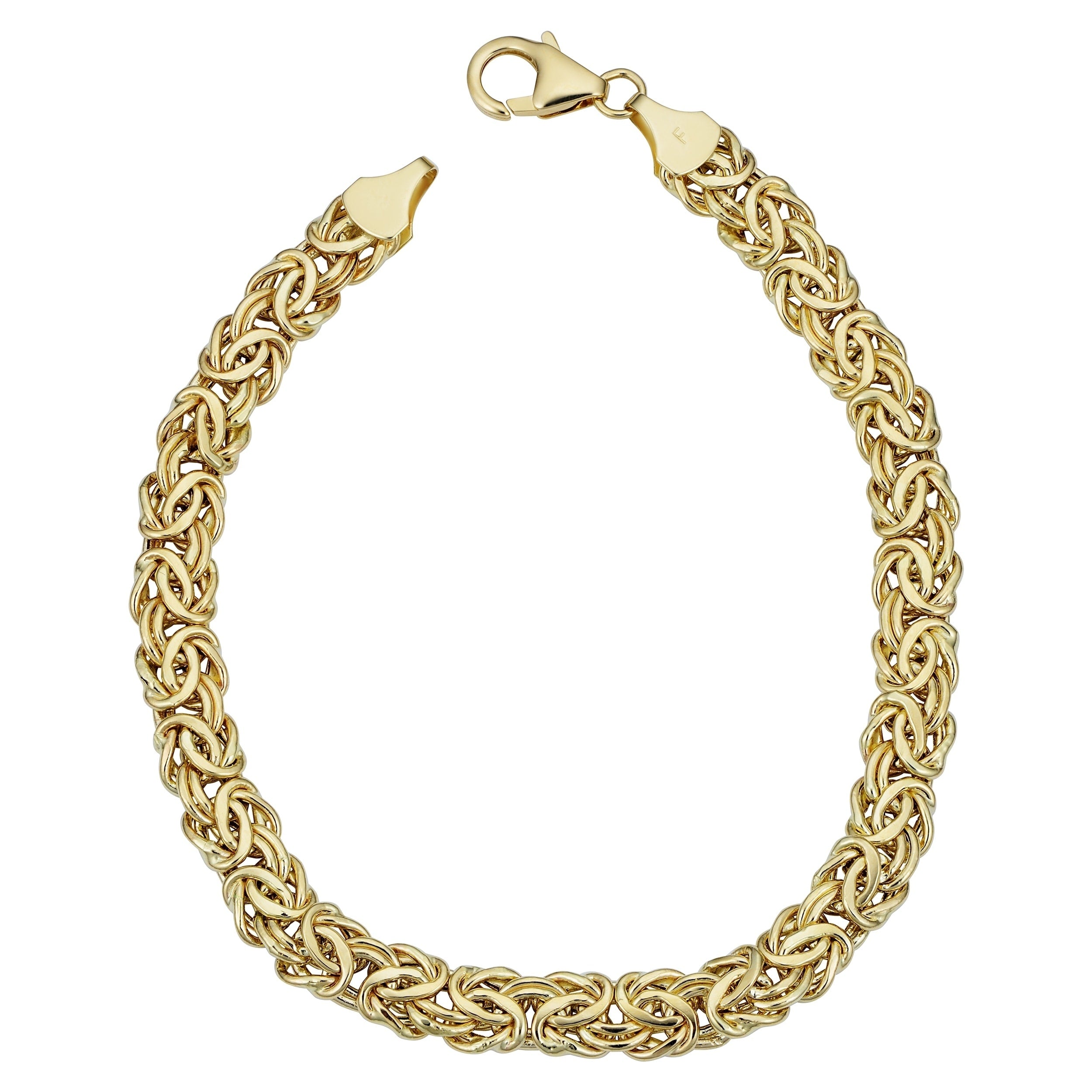 14K Yellow Gold 6 Millimeter Byzantine Bracelet 7.25 Inches
