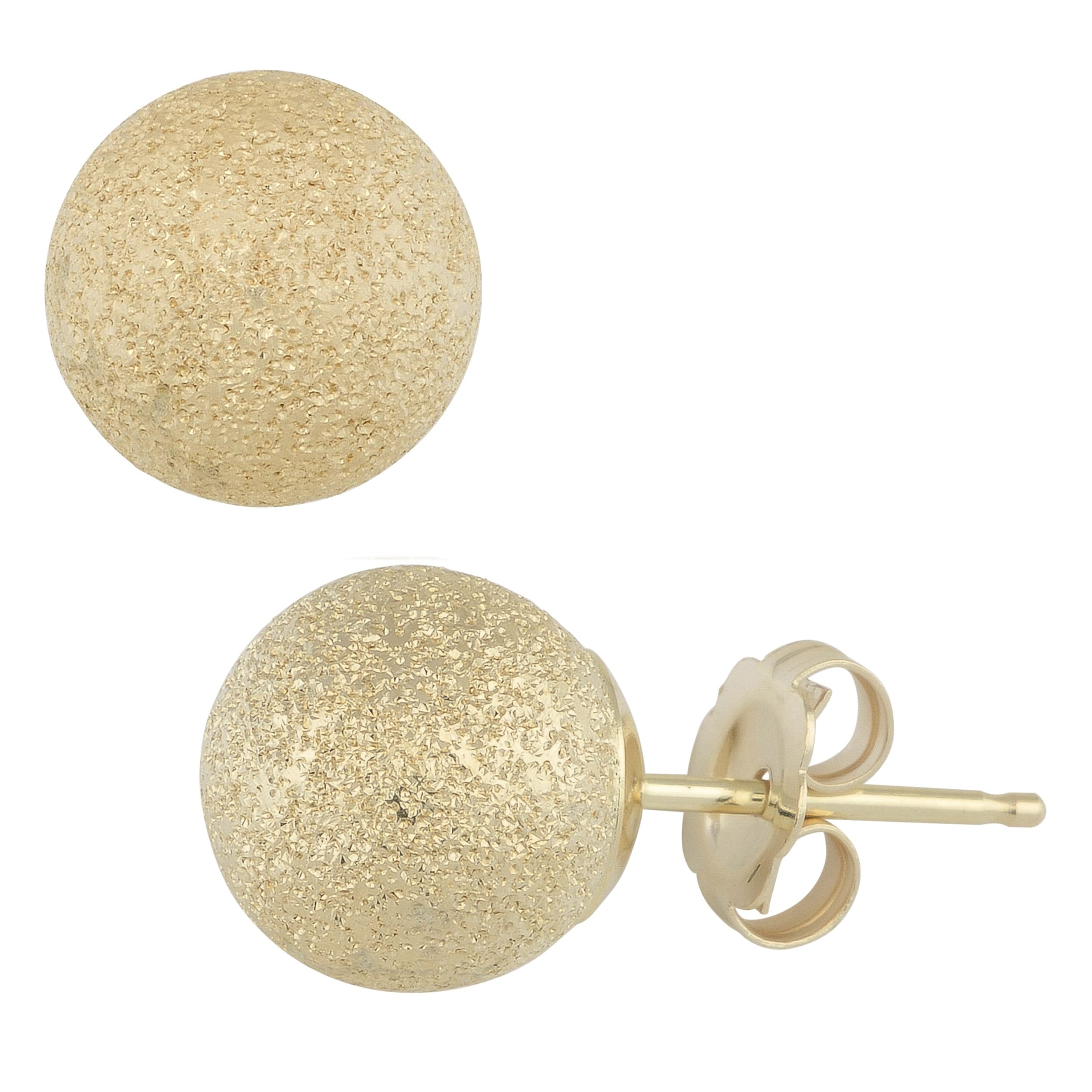 Fremada 14K Yellow Gold 6 Mm Laser Cut Ball Earrings