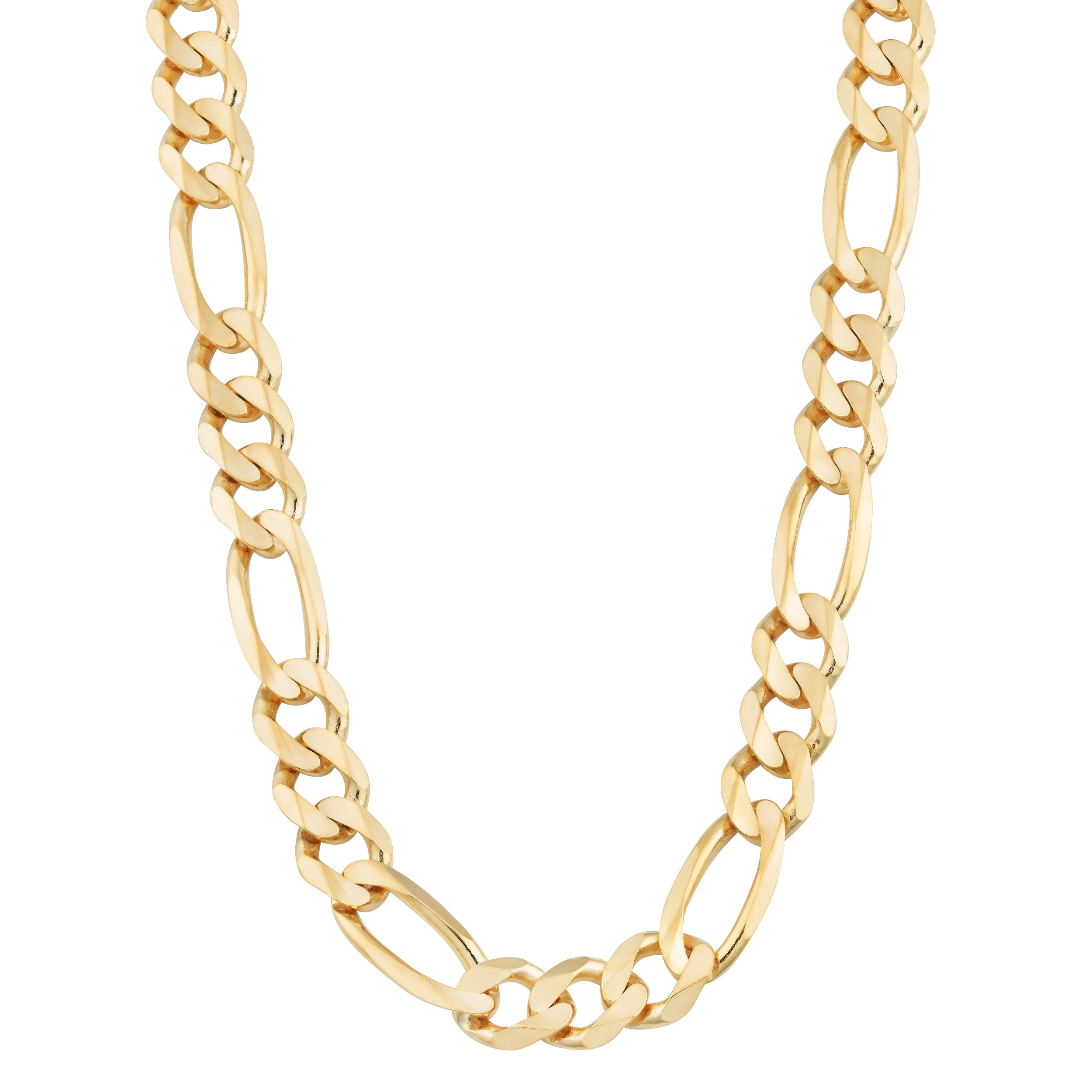 Fremada 14K Yellow Gold 8.5 Millimeters Mens High Polish Solid Figaro Link Chain Necklace 22 Or 26 Inches