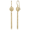 Fremada 14K Yellow Gold Diamond Cut Disc Tassel Earrings